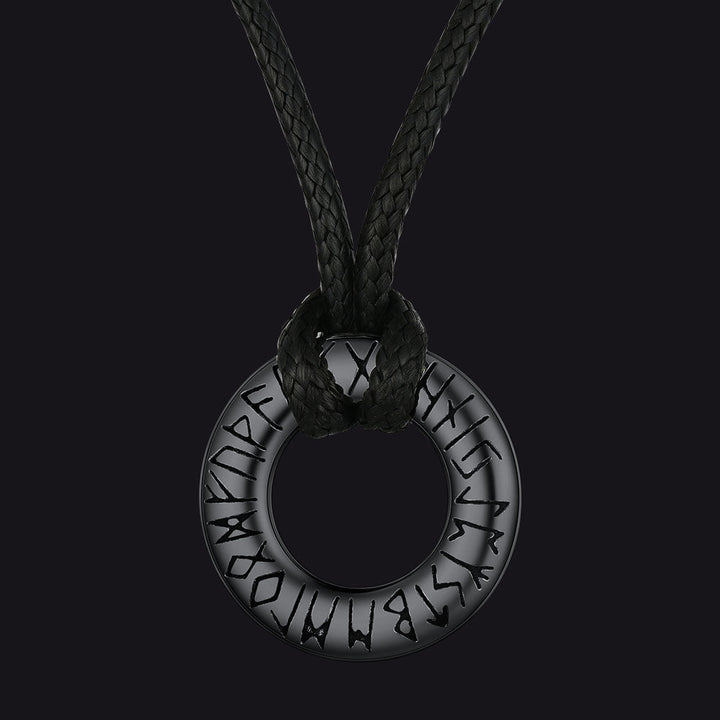 Norse Viking Rune Circle Chain Necklace for Men Women