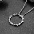 Christian Jesus Crown of Thorns Circle Pendant Necklace for Men 7
