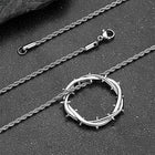 Christian Jesus Crown of Thorns Circle Pendant Necklace for Men 8