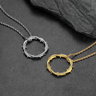 Christian Jesus Crown of Thorns Circle Pendant Necklace for Men 5