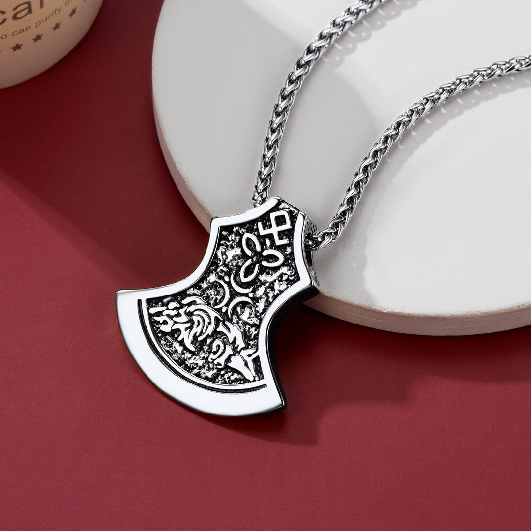 Flash Sale Battle Axe Viking Celtic Knot Necklace For Men