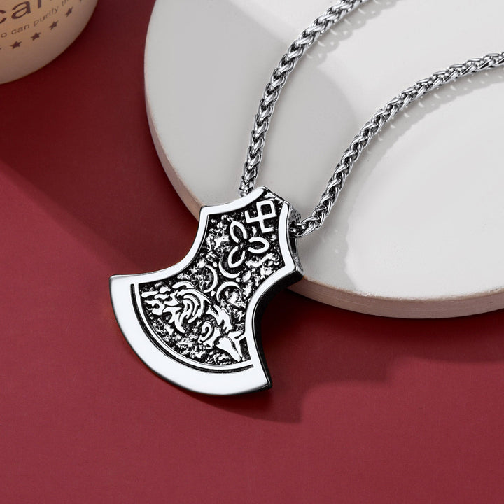 Flash Sale Battle Axe Viking Celtic Knot Necklace For Men