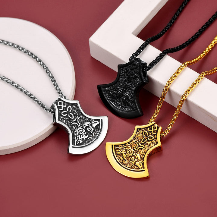 Flash Sale Battle Axe Viking Celtic Knot Necklace For Men