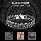Stainless Steel Celtic Chunky Cuban Link Chain Bracelet for Men 4