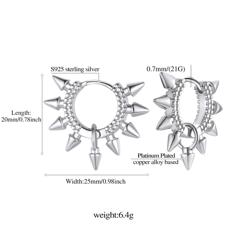 Rivet and Spike Hoop Earrings for Men