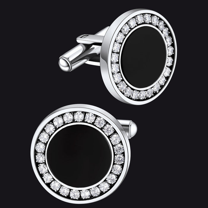 Wedding Black Onyx Cufflinks for Men Groom