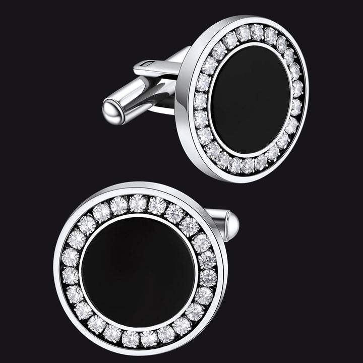 Wedding Black Onyx Cufflinks for Men Groom