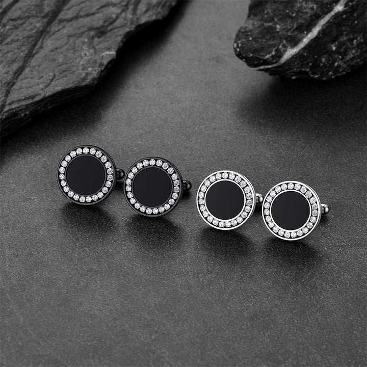 Wedding Black Onyx Cufflinks for Men Groom