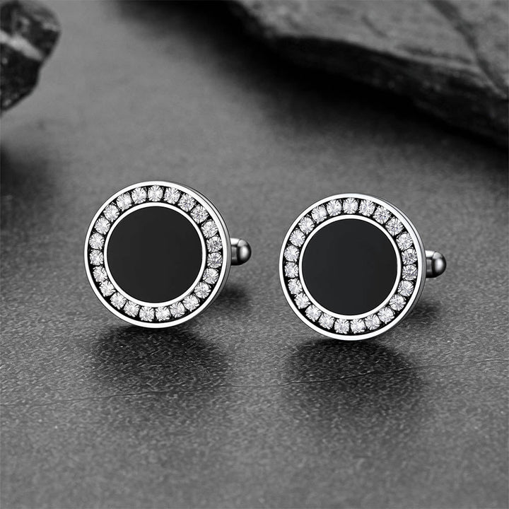 Wedding Black Onyx Cufflinks for Men Groom