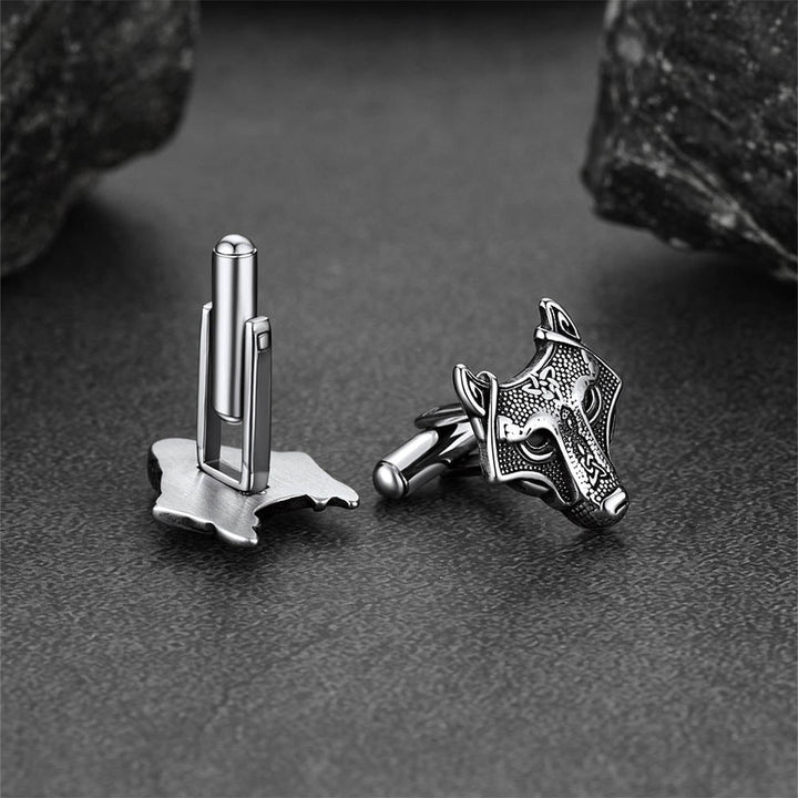 Norse Viking Celtic Wolf Cufflinks For Men