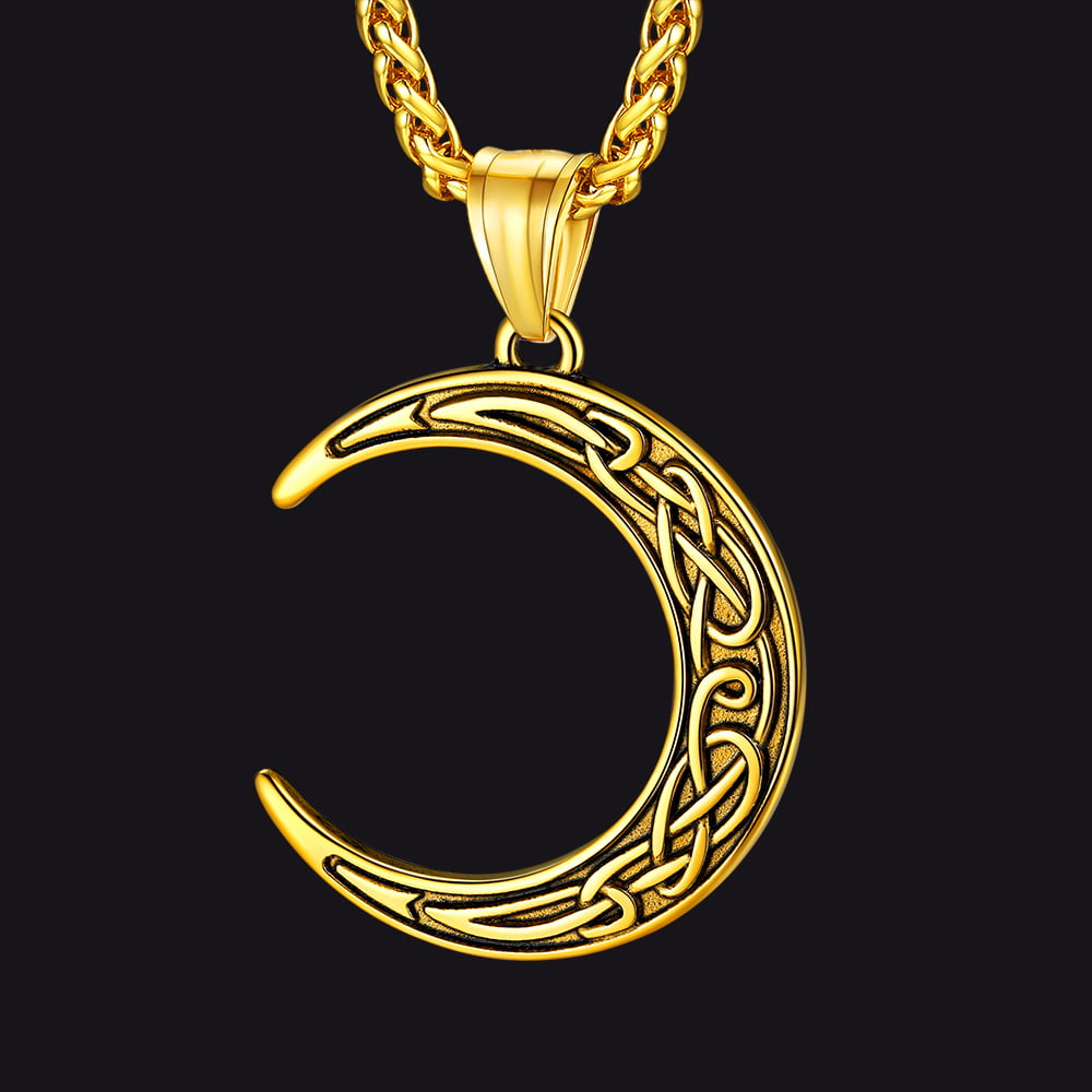 Flash Sale Celtic Crescent Moon Necklace For Men/Women