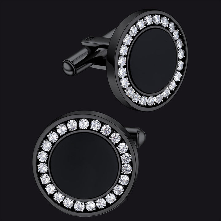 Wedding Black Onyx Cufflinks for Men Groom