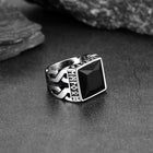 Custom Celtic Gemstone Ring With Runes for Men 8