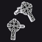 Irish Celtic Cross Cufflinks in Stainless Steel for Men 1