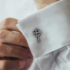 Irish Celtic Cross Cufflinks in Stainless Steel for Men 2