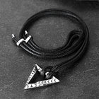 Viking Rune Mobius Triangle Pendant Necklace with Leather Chain 6