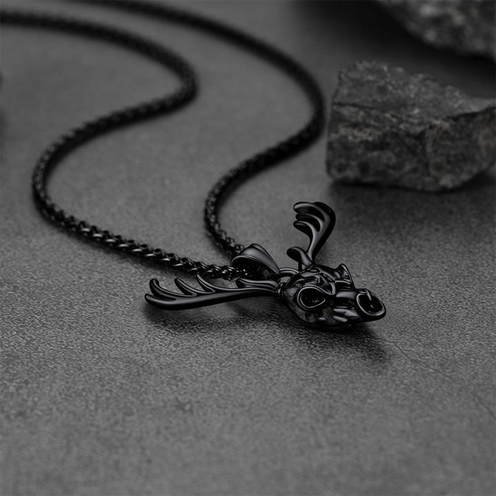 Viking Deer Necklace With Celtic Knot Christmas Gift for Men Women