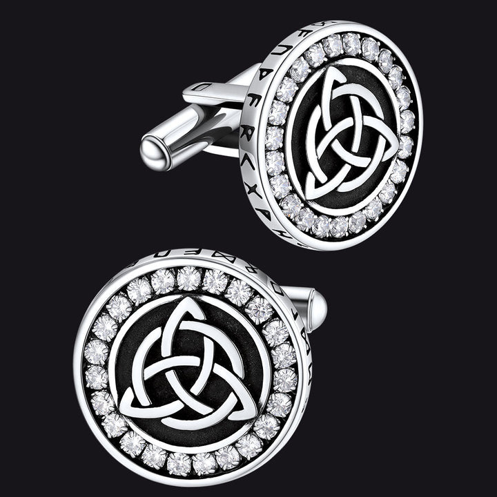 Viking Rune Celtic Knot Cufflinks for Men