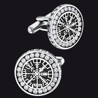 Nordic Viking Vegvisir Compass Cufflinks for Men