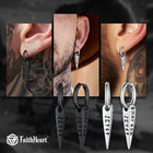 Norse Viking Runes Dangle Hoop Earrings For Men 3