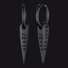 Norse Viking Runes Dangle Hoop Earrings For Men 1