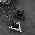 Viking Rune Mobius Triangle Pendant Necklace with Leather Chain 3