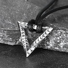 Viking Rune Mobius Triangle Pendant Necklace with Leather Chain 5