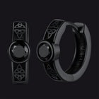 Black Onyx Celtic Knot Huggie Hoop Earrings for Men 7