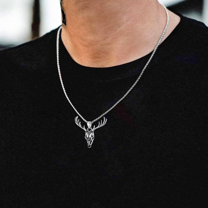 Viking Deer Necklace With Celtic Knot Christmas Gift for Men Women