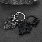 Viking Wolf Head Keychain Amulet for Men 5