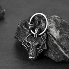 Viking Wolf Head Keychain Amulet for Men 6