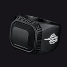 F*ck it Black Onyx Ring with Viking Runes for Men 1