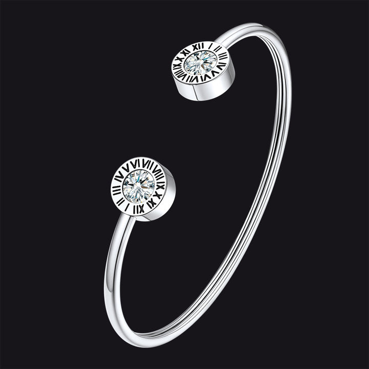 Roman Numerals Birthstone Bracelets for Men Women