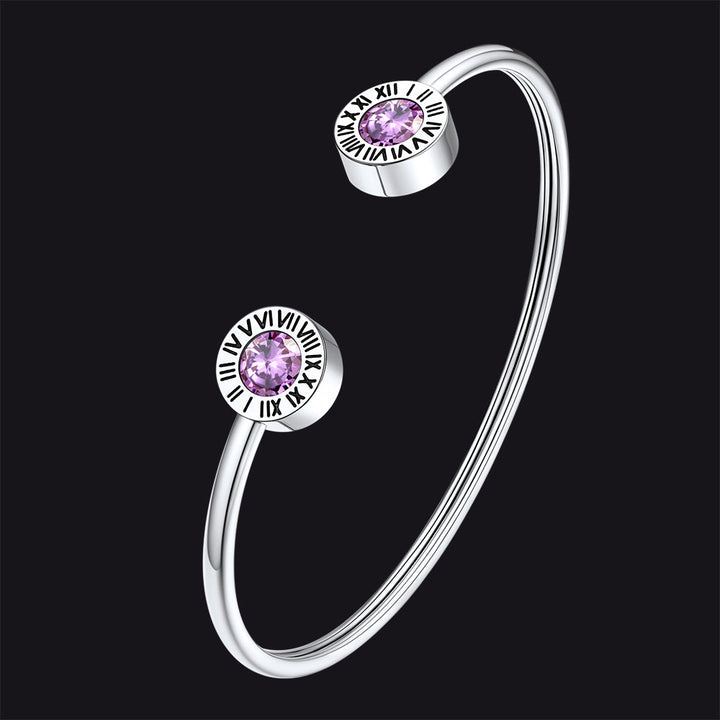 Roman Numerals Birthstone Bracelets for Men Women
