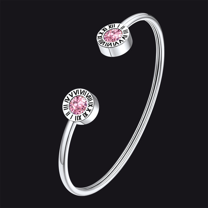 Roman Numerals Birthstone Bracelets for Men Women