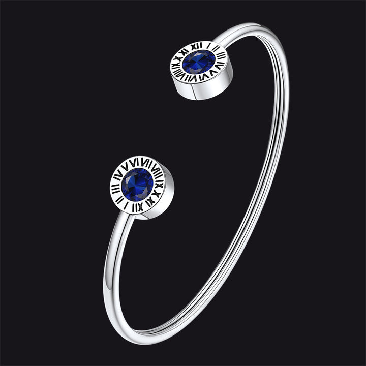 Roman Numerals Birthstone Bracelets for Men Women