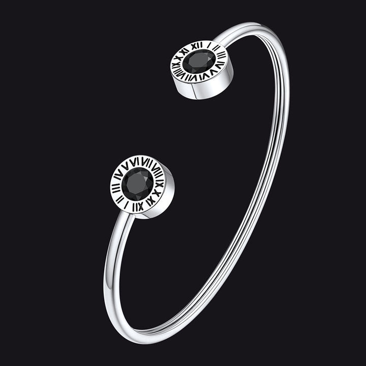 Roman Numerals Birthstone Bracelets for Men Women