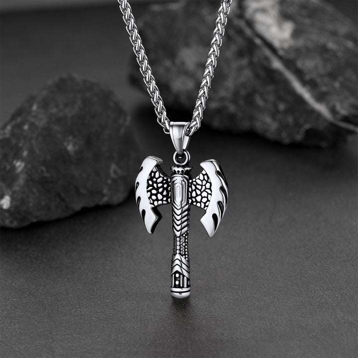 Norse Viking Solid Axe of Perun Necklace Amulet