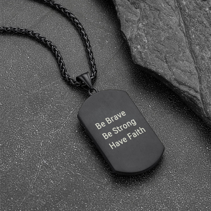 Engraved Saint Florian Dog Tag Necklace for Firefighters