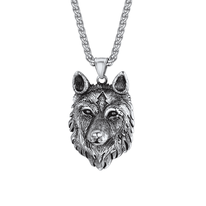Viking Wild Wolf Pendant Necklace Norse Jewelry For Men