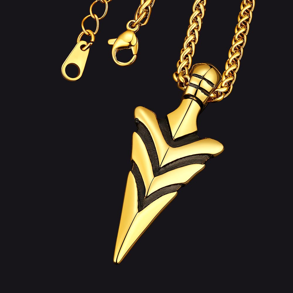 Vintage Spear Arrowhead Necklace Pendant For Men