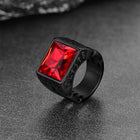 Custom Celtic Gemstone Ring With Runes for Men 7