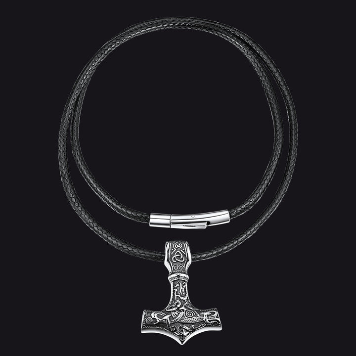 Norse Viking Thor's Hammer Necklace Mjolnir Pendant for Men