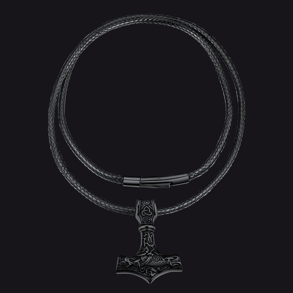 Norse Viking Thor's Hammer Necklace Mjolnir Pendant for Men