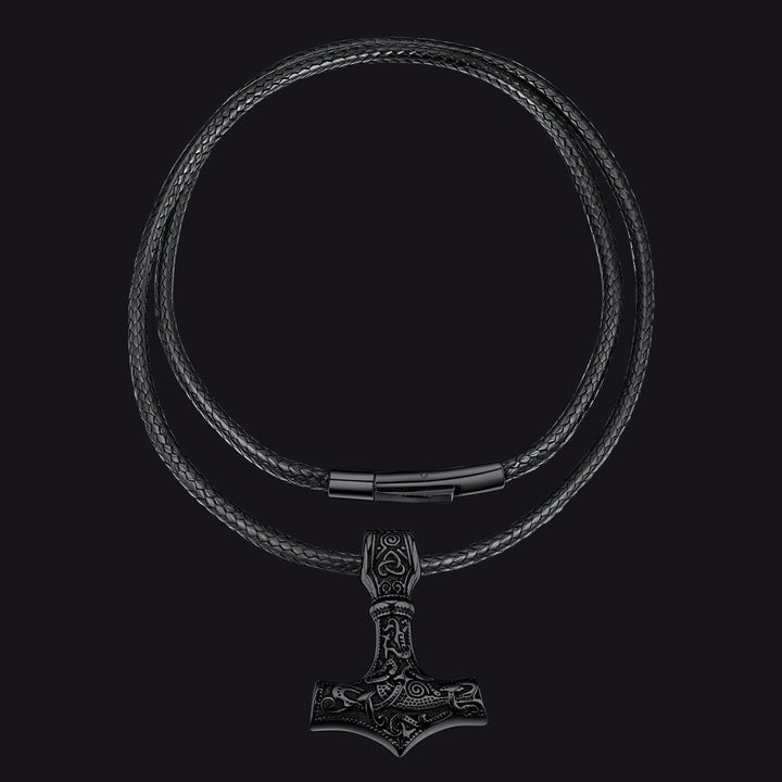 Norse Viking Thor's Hammer Necklace Mjolnir Pendant for Men
