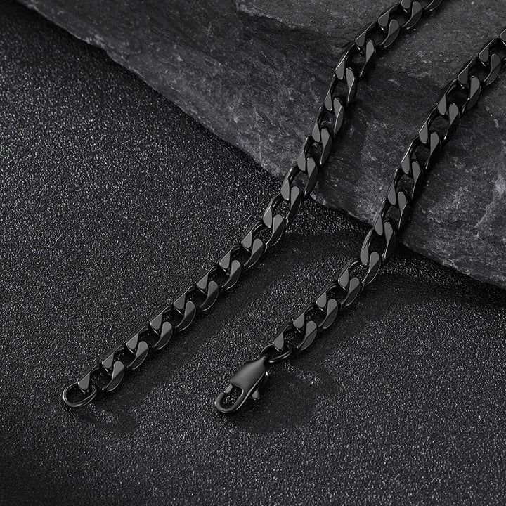 Cuban Chain & Viking Runes Bar Layered Necklaces Set for Men