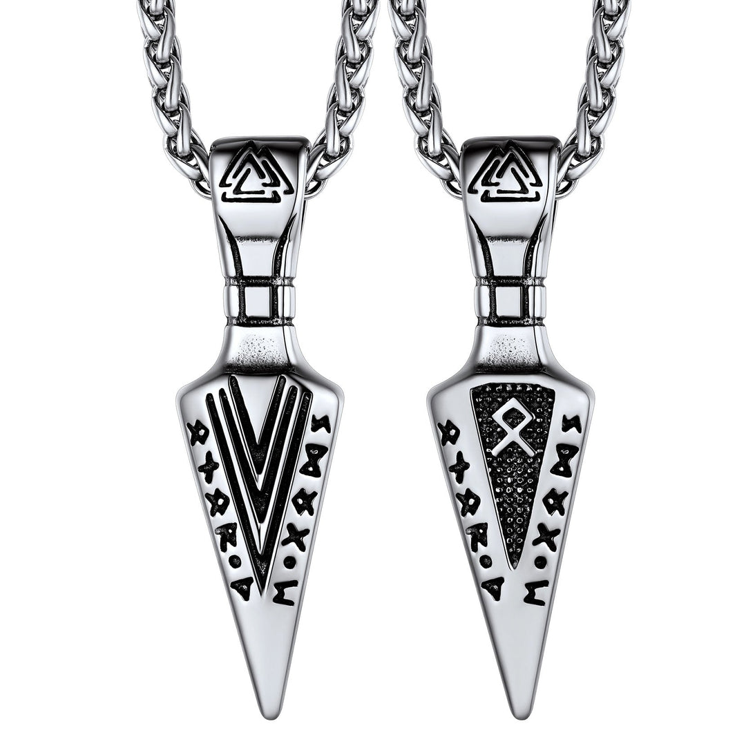 Viking Odin Gungnir Sword Necklace with Runes For Men