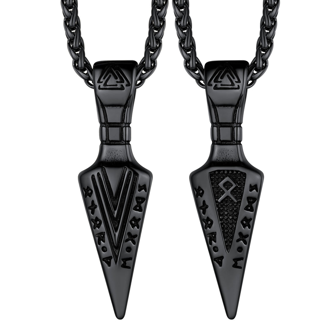 Viking Odin Gungnir Sword Necklace with Runes For Men