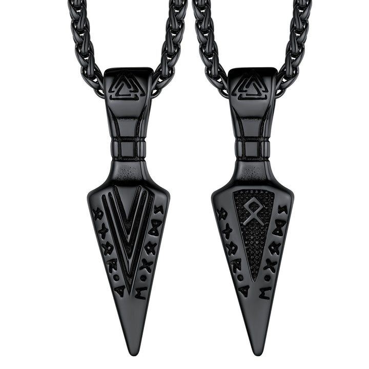 Viking Odin Gungnir Sword Necklace with Runes For Men