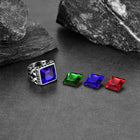 Custom Celtic Gemstone Ring With Runes for Men 6